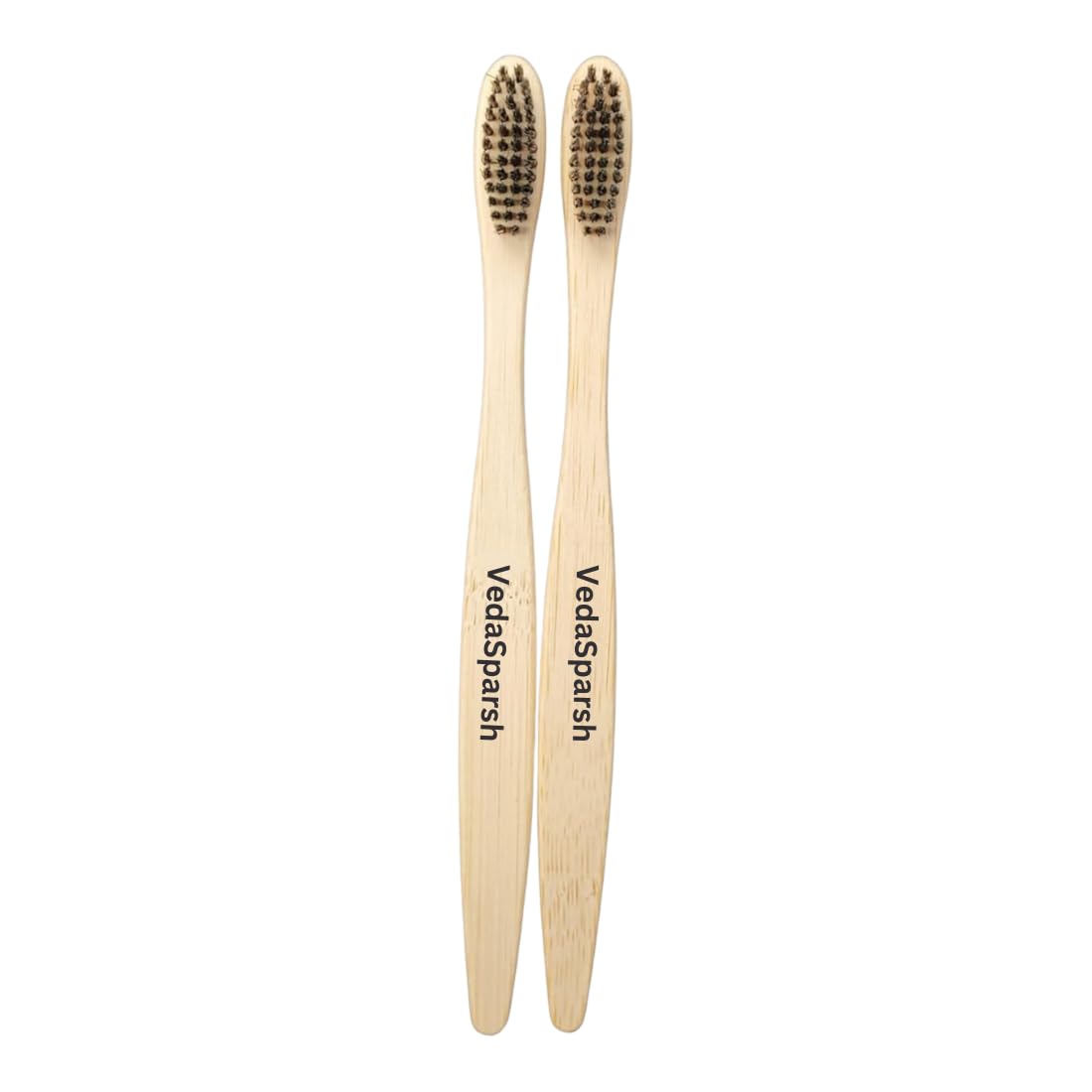VedaSparsh Neem Combs & Bamboo Brushes Travel Kit - 1 Pocket Comb, 1 Beard Comb, 2 Bamboo Brushes with Charcoal Bristles for Men
