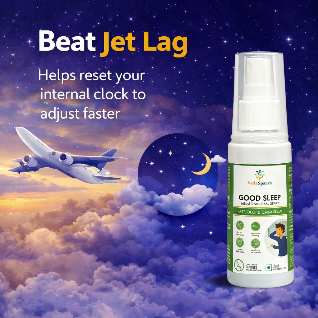 VedaSparsh Good Sleep Melatonin Oral Spray, for Fast, Deep & Calm Sleep, For Men & Women, Easy to Use, Time Saving, Faster Absorption, Mint Flavour, 240 Spray / 40 ml, 60 Doses