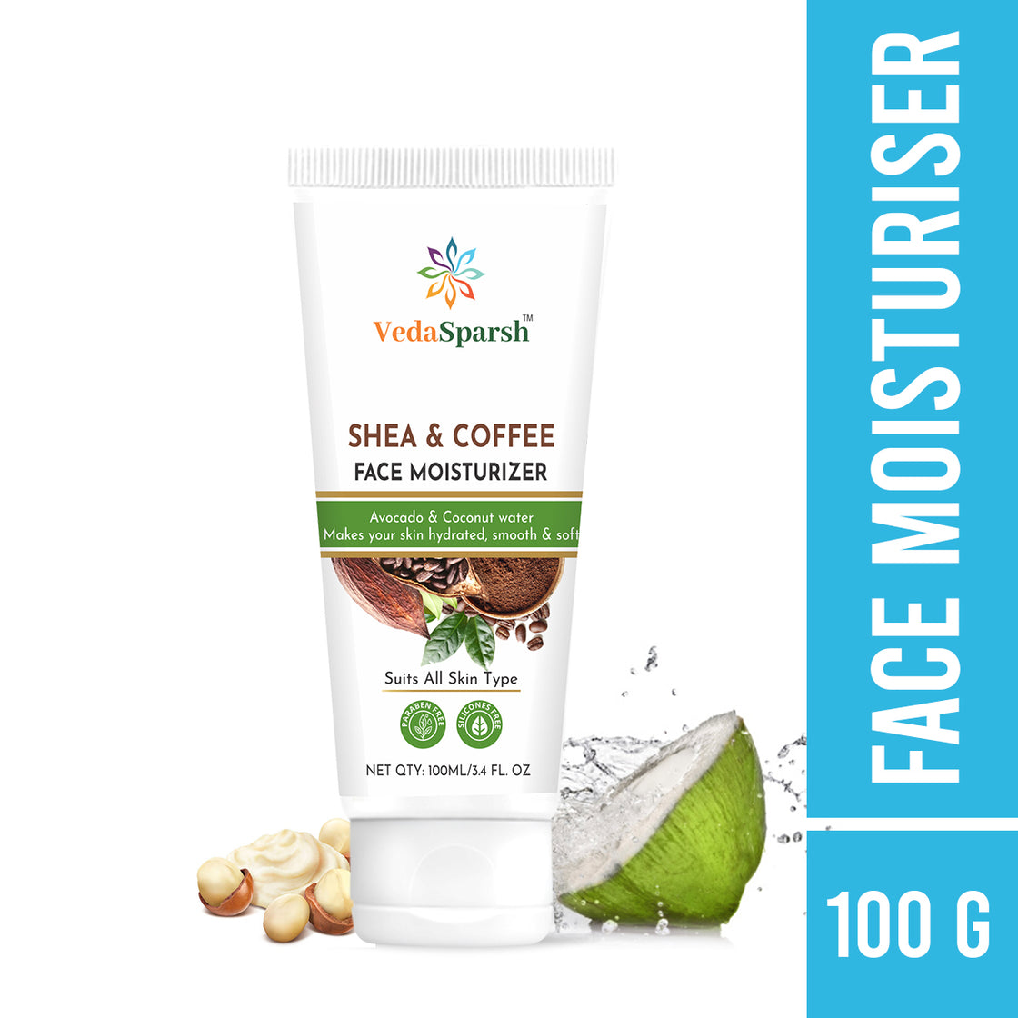 VedaSparsh Shea & Coffee Face Moisturiser, 100 ml