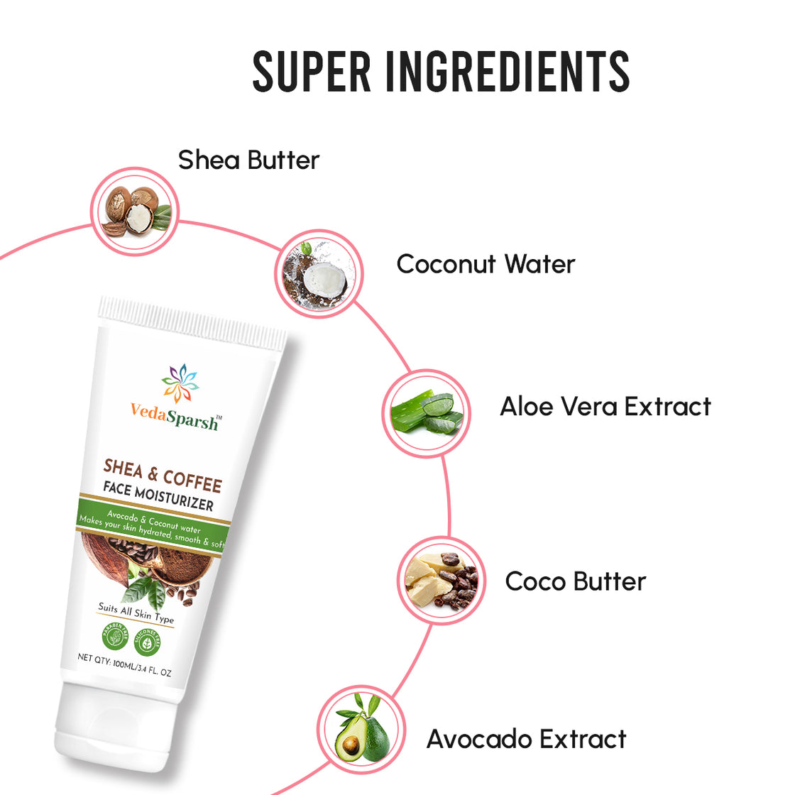 VedaSparsh Shea & Coffee Face Moisturiser, 100 ml