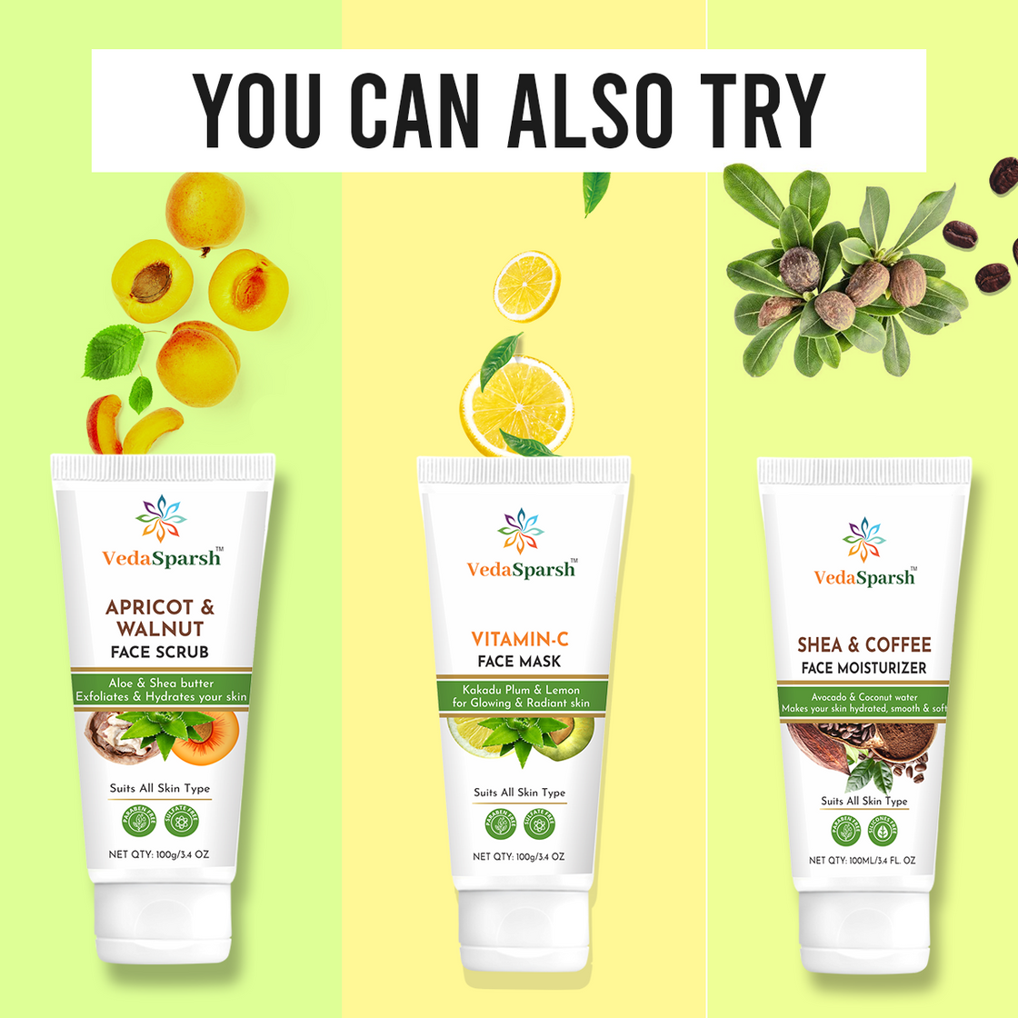 VedaSparsh Aloe And Caffeine Foaming Face Wash With Brush, 100 ml