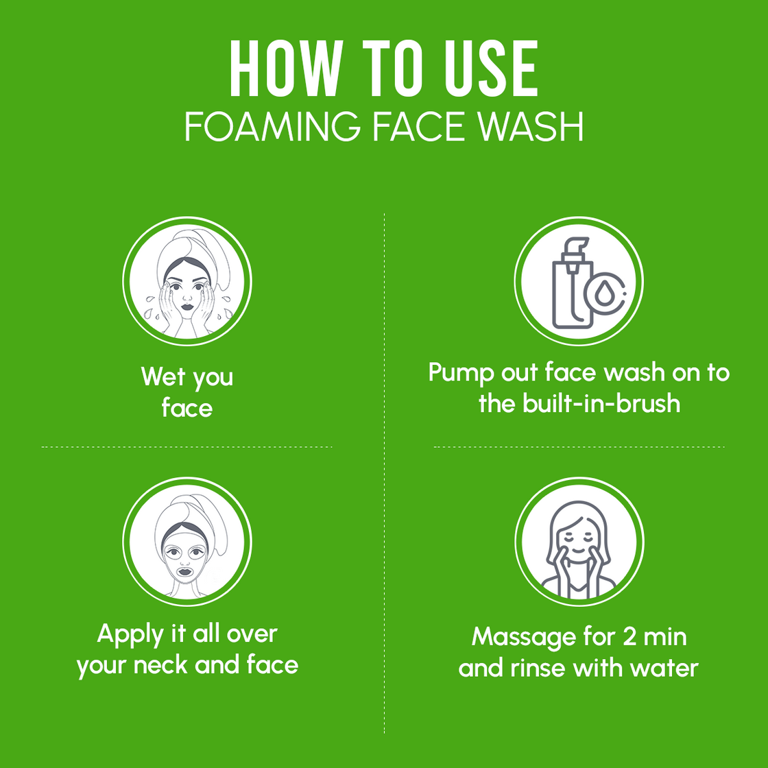 VedaSparsh Aloe And Caffeine Foaming Face Wash With Brush, 100 ml