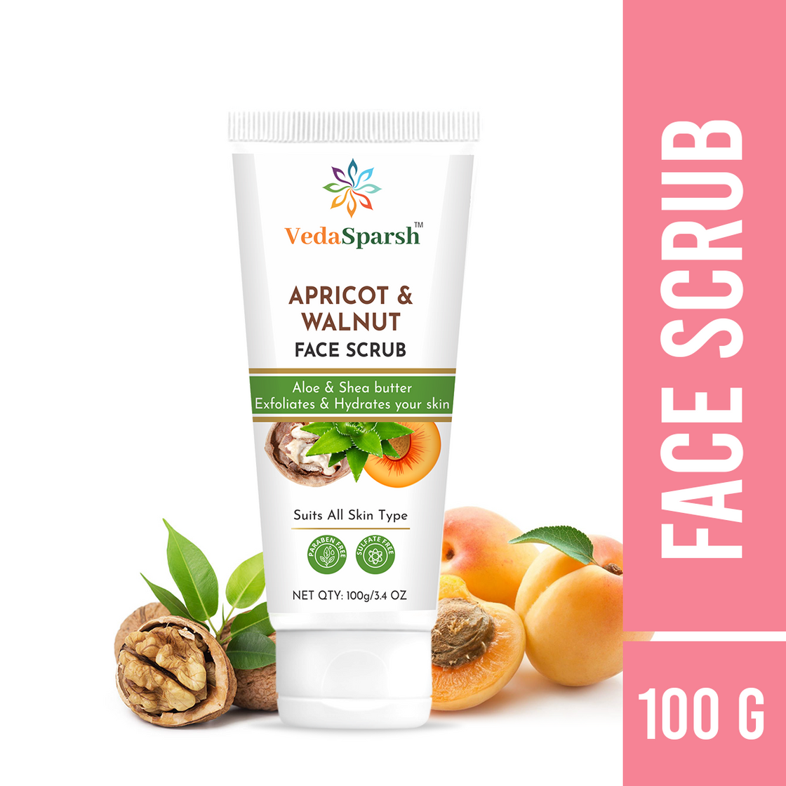 VedaSparsh Apricot & Walnut Face Scrub